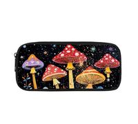 Biyejit Mushroom Pencil Case Kids Pen Bag Pouch Child Cosmetic Makeup Coins Purse for Womens Ladies Toiletry Stationery Bag for Teen Boys Girls Back to School Gift