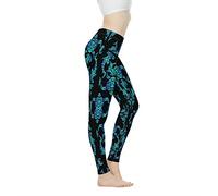Biyejit Polynesian Sea Turtle Yoga Pants for Women High Waisted Workout Pants