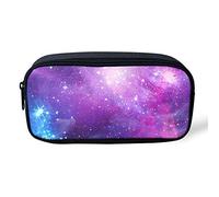 Biyejit Portable Pencil Pen Case Galaxy Stars Print Stationery Storage Bag Pouch Purse for Teenage Boys Student