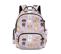 Biyejit Purple Cat Dog Kids Large Capacity Backpack School Rucksack Lightweight School Bag for Middle-School Elementary Girls Daily Commute