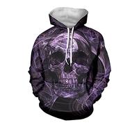 Biyejit Purple Skull Womens Casual Hoodie Long Sleeve Sweatshirt with Pocket