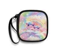 Biyejit Rainbow Pig Headphone Case Lightweight Headphone Storage Bag Portable Earphone Organizer Pouch with Internal Network for Fixing Headphones
