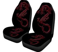 Biyejit Red Dragon Car Front Seat Cover of 2 Pack Universal Car Interior Protector Cushion for Trucks Cars Vans