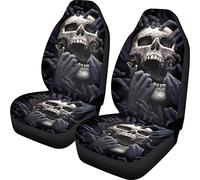 Biyejit Skull Hands Print Car Front Seat Cover for Auto Chair Protection Driver 2PCS
