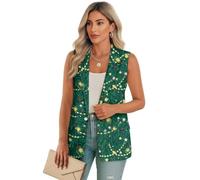 Biyejit Sleeveless Waistcoats for Women with Pockets Lightweight Ladies Blazer Dressy Elegant Ladies Tank Tops S-5XL