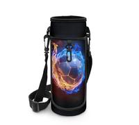 Biyejit Soccer Ball Water Bottle Carrier Bag Zip Water Bottle Holder with Adjustable Shoulder Straps Portable Sling Bottle Bag Pouch for Mountain, Road Bike Running Cycling Machine Washbale