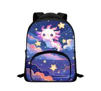 Biyejit Starry Night Axolotl Kid's Mini Backpack 12 inch Backpack Schoolbag Preschool Kindergarten Cute Children Bag Nursery Travel Bag for Toddler Boys Girls