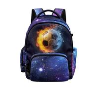 Biyejit Starry Sky Soccer Flame Childrens Backpack School Travel Lightweight Rucksack for Boys Middle-School Elementary Bookbag