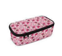 Biyejit Strawberry Pencil Case Kids Big Capacity Pouch with Handle Lightweight Childrens Stationery Brush Organizer for Teen Boys Girls
