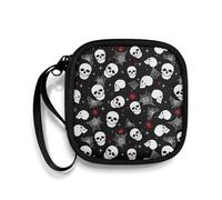 Biyejit Sugar Skull Headphone Case Lightweight Headphone Storage Bag Portable Earphones Protection Digital Accessories for Travel Carrying