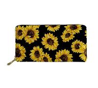 Biyejit Sunflowers Women Travel Wallet Long Coin Purse Clutch Cell Phone Case