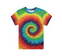 Biyejit Swirl Tie Dye Print Kids T Shirts Girls Boys Short Sleeve Crewneck Tees Shirts Casual Sport Pullover Tops Size 3-16 Years