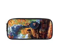 Biyejit Train Pencil Case Kids Pen Bag Holder Childrens Cosmetic Makeup Coins Purse for Womens Ladies Toiletry Stationery Bag for Teen Boys Girls Back to School Gift