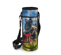 Biyejit Train Water Bottle Bag Zipper Cup Holder with Adjustable Shoulder Straps Washbale Sling Bottle Bag Case Accessories for Mountain, Road Bike Cycling