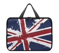 Biyejit Union Jack Flags Laptop Case Sleeve Womens Mens Leather Computer Tablet Bag Zipper Casual Tote Work Bag for Document File Notary 10-17 Inch