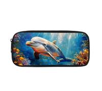 Biyejit Whale Pencil Case Kids Pen Bag Box Child Cosmetic Makeup Coins Purse for Men Toiletry Stationery Bag for Teen Boys Girls Back to School Gift