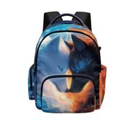 Biyejit Wolf Flame Kids Lightweight Backpack Large Capacity School Bag Children Primary Rucksack Casual Daypack for Boys Back to School