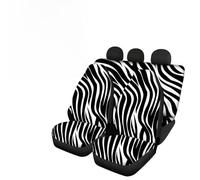 Biyejit Zebra Print Car Seat Cover for Women Men,4 Car Seat Cushion+ 1 Auto Steering Wheel Cover+2 Seatbelt Pad Decoration Vehicle Accessories,Fit SUV Truck Cars