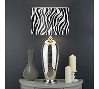 Biyejit Zebra Print Round Shaped Lampshade, Fabric Cloth Lampshade Lamp Shade for Home Decor for Women Men Family Gifts