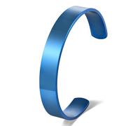 BIYONGDE 2 PCS Couples cuff bracelet Solid Minimalist Stainless Steel Cuff Bangle Bracelet designed for men women couples lovers, 20cm, Stainless Steel, no gemstone