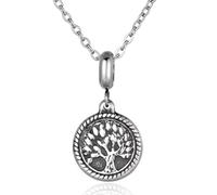 BIYONGDE Celtic Knot Tree of Life Family Tree Circle Pendant Necklace Mens Womens Vintage Steel 24 In Chain, One Size, Stainless Steel, No Gemstone