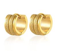 BIYONGDE Huggie Hinged Hoop Earrings, Stainless Steel, Classic, mens womens, Cool, One Size, Stainless Steel, No Gemstone