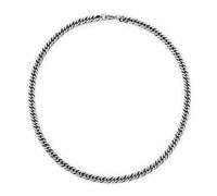 BIYONGDE Mens 6MM Sturdy Stainless Steel Cuban Link Chain Necklace, 20 inches Classic Silver Sleek Cuban Link Chain Necklace, Minimalist and Urban Style