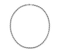 BIYONGDE Mens Stainless Steel 5MM Boston Link Chain Necklace, 24 Inch Sturdy Silver Color Chain Necklace for Men, Minimalist and Urban Style