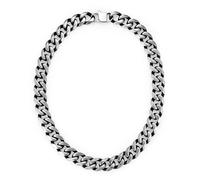 BIYONGDE Mens Stainless Steel Chunky Cuban Link Chain Necklace, 18MM Wide Heavy Link Chain Necklace with Matte Finish, Punk Rock Vintage style