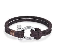 BIYONGDE Mens Womens Nautical Sailor Rope Bracelet, Two-row Friendship Bracelet with Steel Screw Anchor Shackles, One Size, Milano Rope, no gemstone