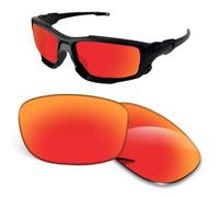 Biyxpiv 1.5MM Replacement Lenses Compatible With Oakley Si Ballistic Shocktube OO9329 61mm Sunglasses, Anti-Scratch, Orange Red Mirrored