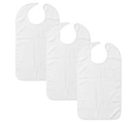 biyya 3 Pack Adult Bibs Waterproof Apron for Men Women Eating with Adjustable Strap Washable Reusable Terry Towel Clothing Protectors for Adult (3 Pack)
