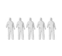 biyya® 5 Pack Protective Disposable Overall Paper Boiler Suit Coveralls Protection Suit Elasticated hood, Cuffs and Ankles