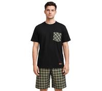 biyya Men's Pyjamas Set Short Sleeve Round Neck T-Shirt with Checked Shorts Loungewear Nightwear Pyjamas for Men S-3XL (MCSS-179-A, Medium)