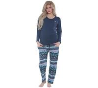 biyya® Women's Pyjamas Set Long Sleeve Soft Cotton Printing Pjs Loungewear Nightwear Sleepwear Set with Pockets Ladies Pjs Set S-XXL (WFPS-119-A, XL)