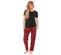 biyya® Women's Pyjamas Set Short Sleeve Cotton Printing Pjs Loungewear Soft Nightwear Sleepwear Set with Pockets Ladies Pjs Set S-XXL (WPPS-118-B, XL)