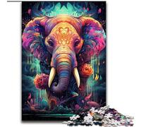 Bizarre Colorful Elephant JigsawPuzzle 1000 Pieces for Teenagers, Brain Intelligence Challenge Addictive Toys for Home Decoration (26x38cm)