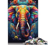 Bizarre Colorful Elephant Puzzle Brain Teaser 100% Recycled Cardboard Jigsaw Puzzle for Women Men Gifts 1000pcs (75x50cm)