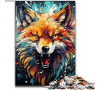 Bizarre Colorful Fox 1000 Pieces Jigsaw Puzzle for Adults& Teens, Challenging Game Toys Every Piece Is Unique - Challenging Family Fun Game (50x75cm)