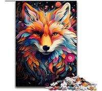 Bizarre Colorful Fox 1000 Pieces Jigsaw Puzzles For Teens And Adults, Challenging Game for Is Ideal As A Gift for The Whole Family (50x75cm)