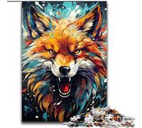 Bizarre Colorful Fox Jigsaw Puzzles for Teenagers 1000, Educational Games Home Decoration Unique Home Decor And Gifts (26x38cm)