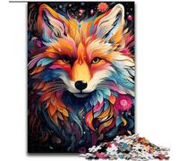 Bizarre Colorful Fox JigsawPuzzle 1000 Pieces for Teenagers, Staycation Kill Time Birthday Present, Gifts, Wall Art for 14+ (26x38cm)