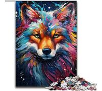 Bizarre Colorful Fox Jigsaws 1000 Pieces for Adults, Challenging Game And Family Play Birthday Present, Gifts, Wall Art (26x38cm)