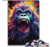 Bizarre Colorful Monkey Jigsaw Puzzles for Adults 2000 Pieces, Fun Games Every Piece Is Unique - Challenging Family Fun Game (70x100cm)