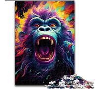 Bizarre Colorful Monkey Jigsaw Puzzles for Adults Teenagers Jigsaws Puzzle, Suitable for Ages 14 And Up Improve Memory Gifts Ideas (26x38cm)