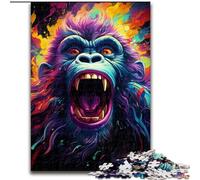 Bizarre Colorful Monkey Jigsaw Puzzles for Teenagers 1000 Piece Puzzle, Family Activity with Matching Poster And Trivia Sheet for Age 14+ (50x75cm)