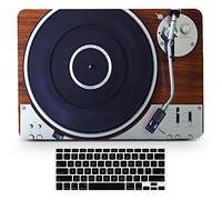 Bizcustom MacBook Pro13 2016-2018 Vintage Wood Music Player Design Paint Hard Rubberized Case and Black Keyboard Cover for MacBook Pro 13 w./Out Touch bar ID Model A1706/A1708/A1989