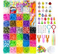 BIZEE 2700+ Loom Bands, for Boys and Girls 32 Dazzling Colors, Loom Bands Starter Kit for Refill Making Craft Kits, DIY Bracelet Making Kit with Accessories and Storage Box