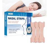 BIZEE Nasal Strips, Nose Strips for Snoring Relief, Anti-Snoring Devices for Men and Women, Drug-Free Nose Strips to Relieve Congestion from Colds or Allergies, Snore Strips for Sports and Sleep (80)