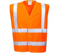 BizFlame Hi Vis Flame Resistant Anti Static Vest Orange L / XL
